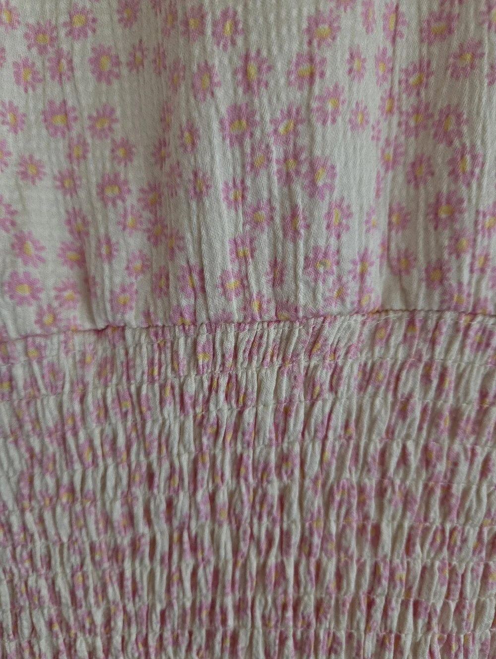 Pink Puff-Sleeve Smocked Women's Top